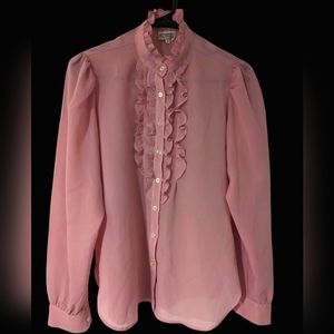 VINTAGE Campus Casuals of California see through button up blouse